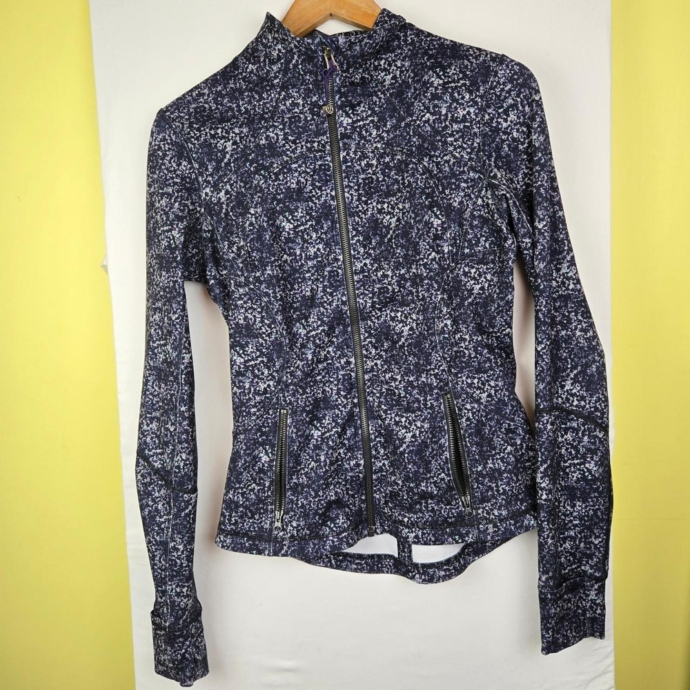 Lululemon forme speckled fitted jacket sz 6 with zipper pockets.flaws.